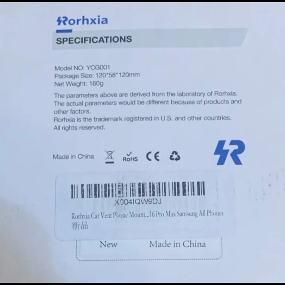 New! “Rorhxia” Black Car Phone Holder